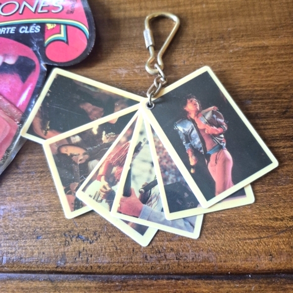 Rolling Stones Key Chain and Cards 1983 Open Package - Picture 4 of 5